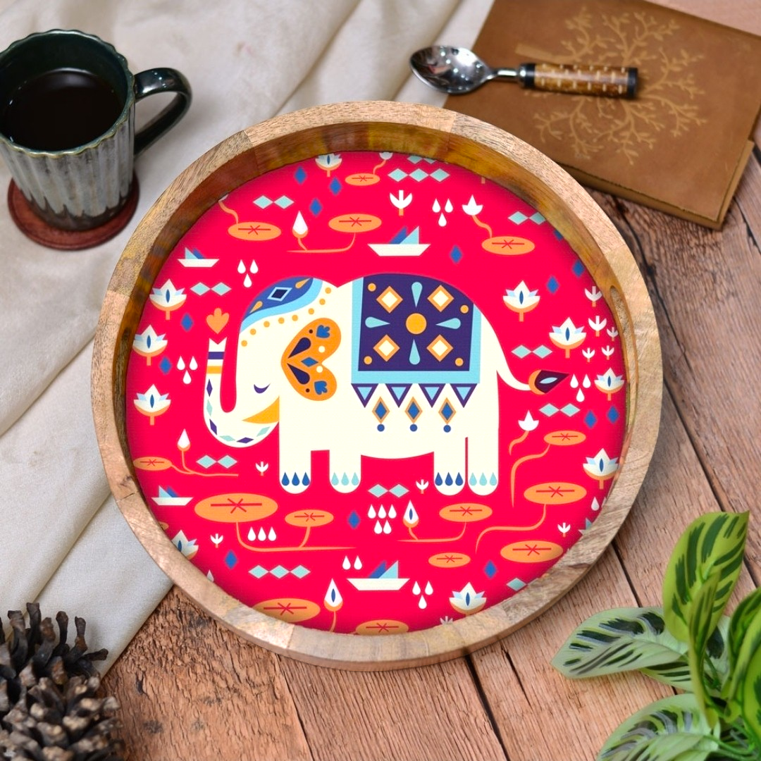 Tray - Circular Wooden