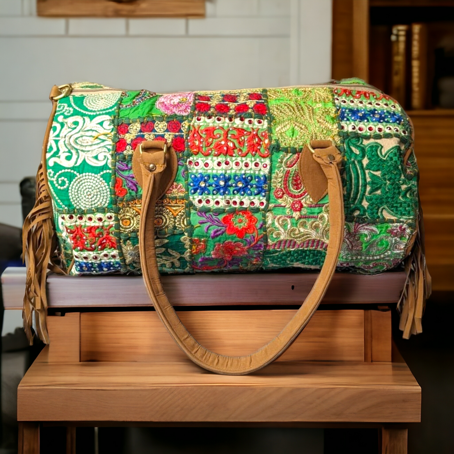 Boho Duffle Bag w Fringes