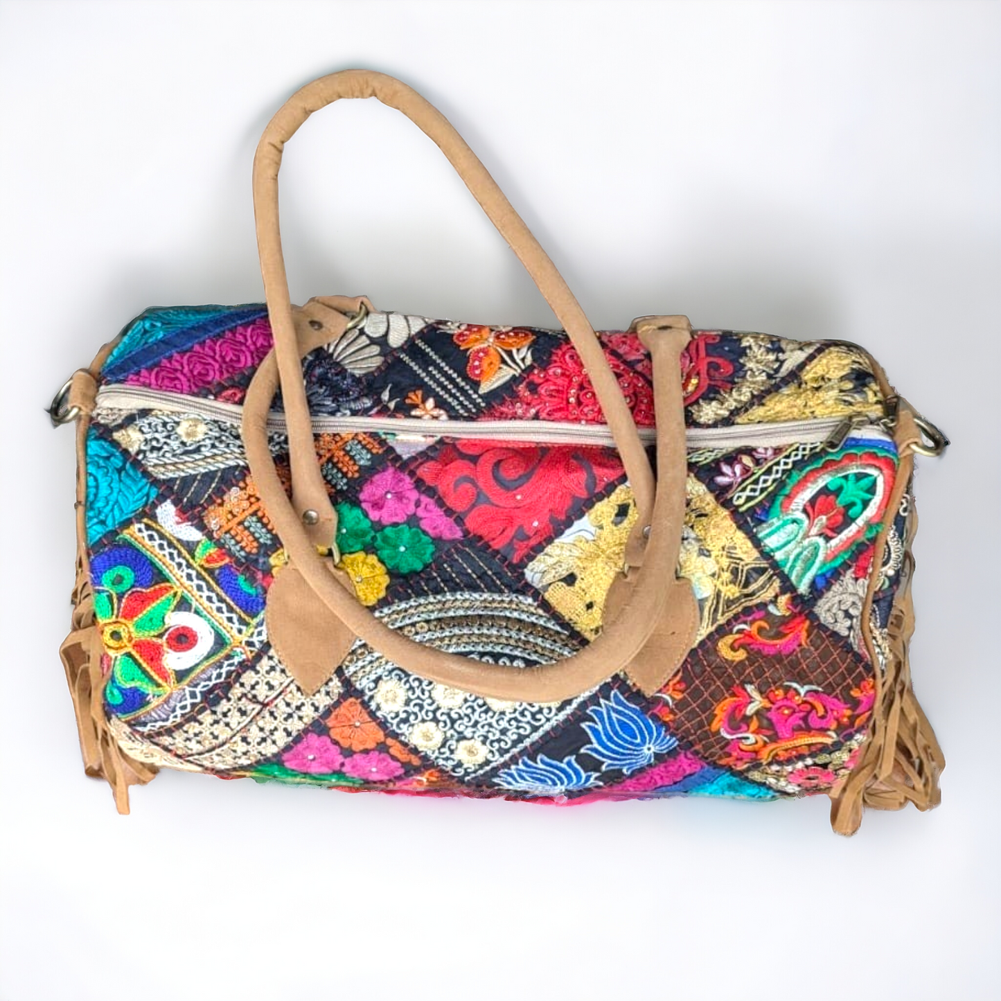 Boho Duffle Bag w Fringes