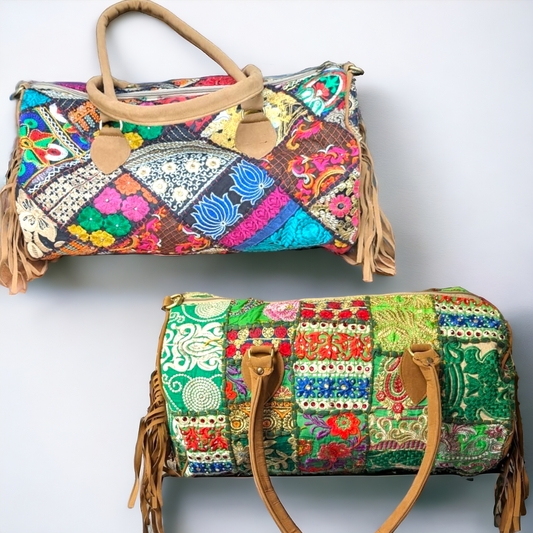 Boho Duffle Bag w Fringes